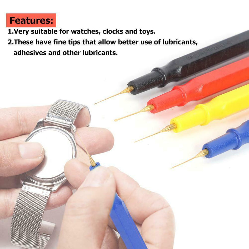 4pcs Lubricant Precision Oil Pin Pen Lubricator Watch Clock Repair Tools A
