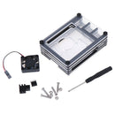 Acrylic Case with Cooling Fan Heatsinks for Raspberry Pi 4BJC,a