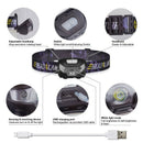Mini Rechargeable LED Headlamp Body Motion Sensor Headlight Camping Flashli J5W1
