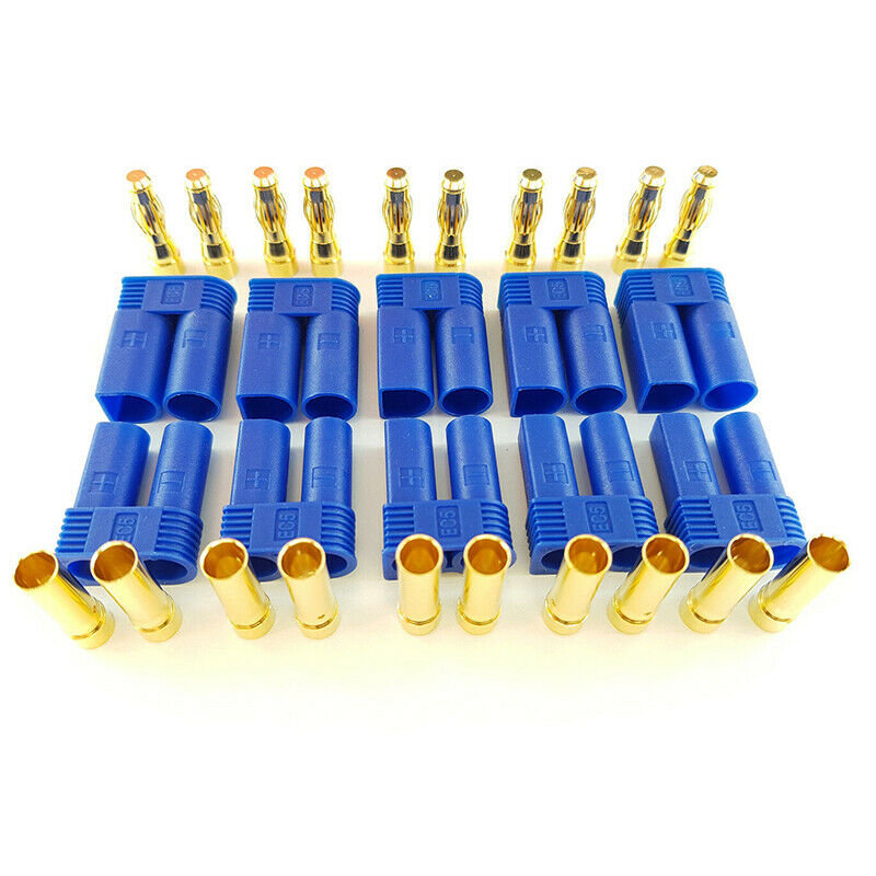 5 Pair EC5 Banana Plug Connector Female + Male Adapter for RC ESC LIPO Ba X3K1