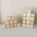 Beechwood Montessori Alphabet ABC Building Blocks Toddler Baby Grab Stacking