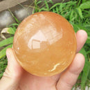 Natural Citrine Quartz Crystal Sphere Ball Healing 40mm Ball Stones Decor Gifts