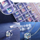 Aurora Cube Sugar Necklace Crystal Pendant Accessories Clavicle Women's Pen T6M5