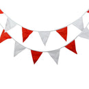 12 Flags White Red Cotton Flag Banner Pennant Wedding/Birthday Party Decor