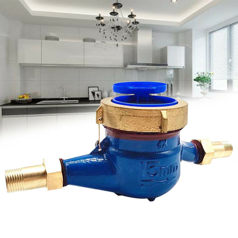 15mm Rotary Wing Cold Water Meter Flow Measure Digital Display High Sensitivity