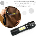 Skywolfeye Portable 4 Modes COB LED Zoom Focus Torch Light Lamp Lantern