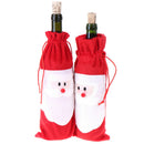 Home Decoration Red Wine Bottle Cover Bags merry christmas decor Gift Holders 3C