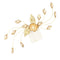 Bridal Leave Pearls Hair Comb Clip Wedding Headpiece Party Prom Hair Jewelry