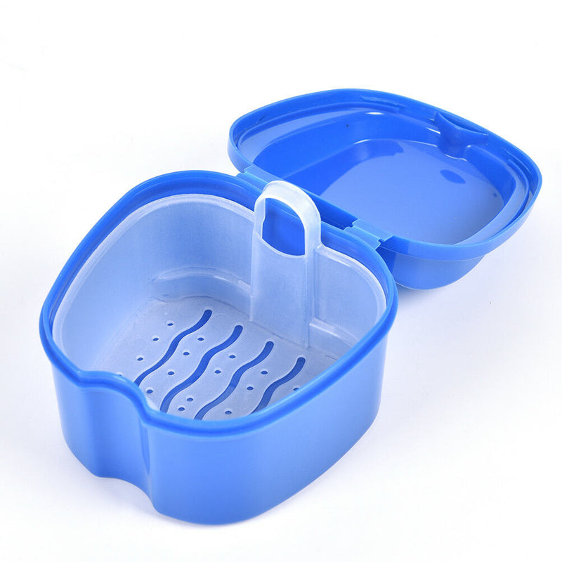 Denture Box Container Tooth Storage Case False Teeth Rinsing Basket DentalCa BX