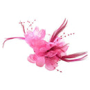 Pin Rose red Feather Fabric Flower Shape for Women Girl Gift Q3W7