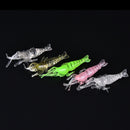 10pcs 4.8cm Shrimp Soft Prawn Tackle Bait Saltwater Bass Fishing Lure  Hook  Jâ„–[