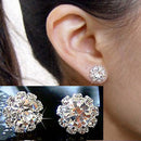 Top Women Stud Earrings Spherical Stud Earrings Vogue Crystal Flower Earrings