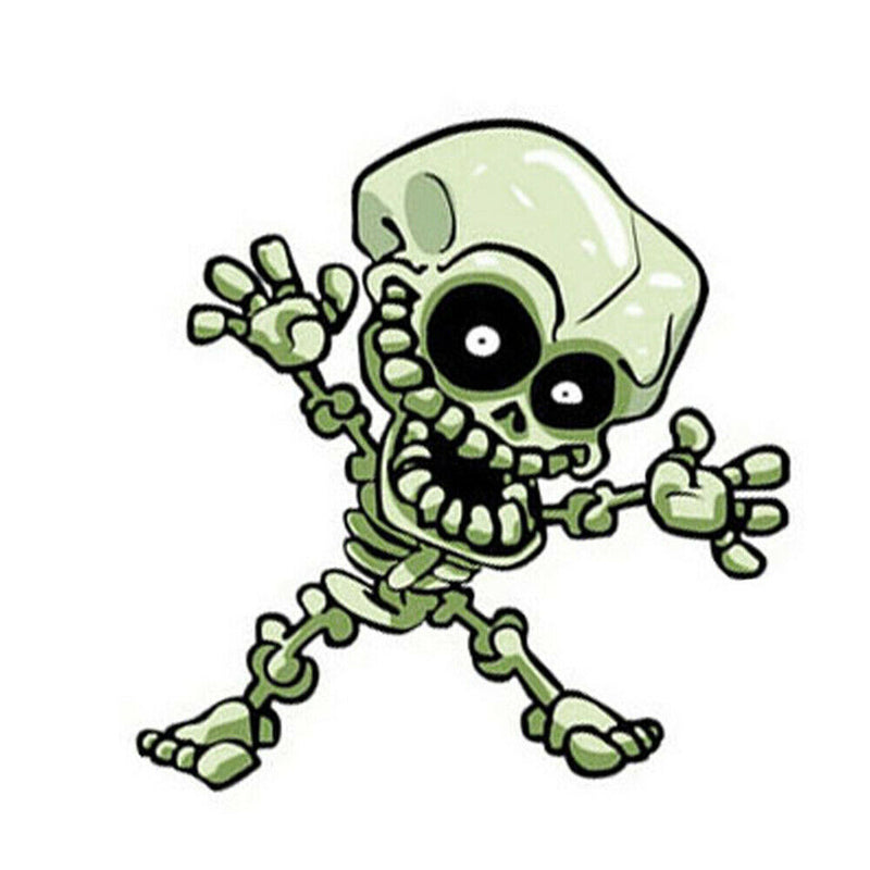 1 Sheet Car Decals Punk Laptop Stickers Funny Cartoon Skeleton F. Cars Removable