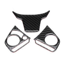 3Pcs Car Carbon Fiber Steering Wheel Button Switch Panel Cover Trim Decorat A7W6