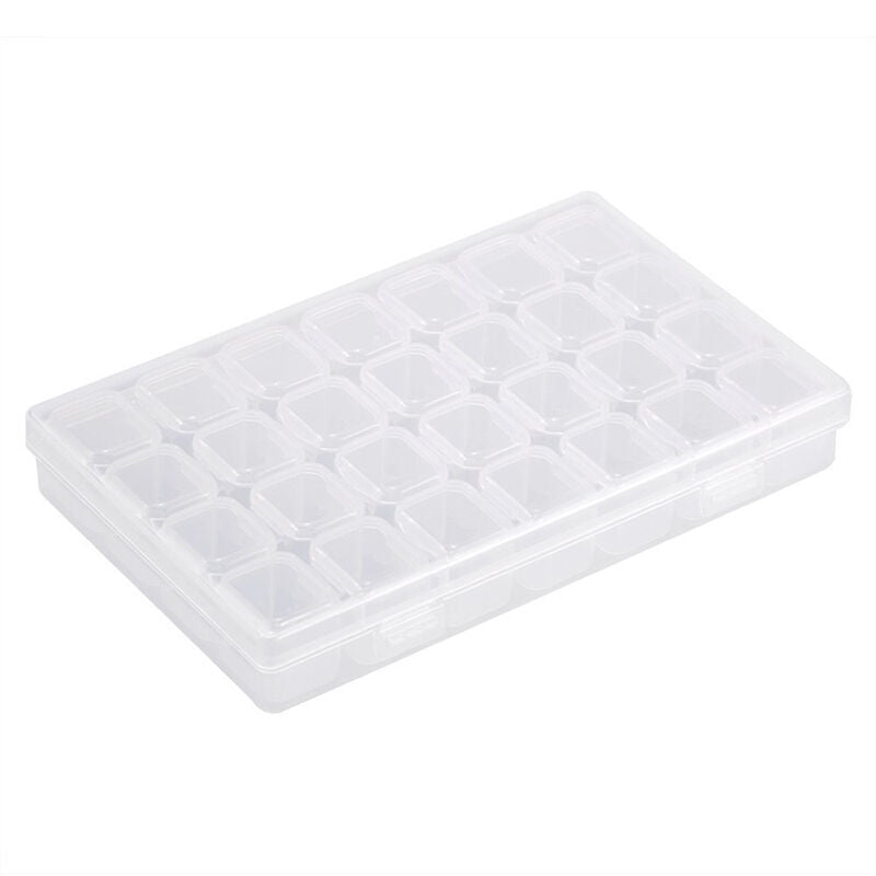 Empty 28 Jars Slots Nail Art Storage Box Tips Jewelry Case Organizer Beads Tools