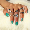 Ping Adjust DA door Boho Midi Rings Finger Ring Setting Jewelry Set 7pcs R3H8