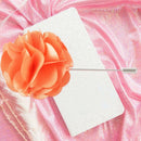 Men's Suit Boutonniere Lapel Pin Flower Brooch (Orange) J5X5