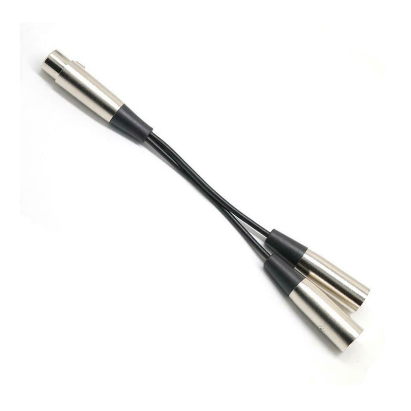 1pc Dual 2 XLR Male to 3 Pin Female Cable Cord Jack Mic Y Splitter Adaptor