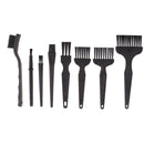 8 in 1 Plastic Small Portable Handle Nylon Anti Static Cleaning Brush Black