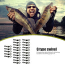 25pcs Black Q-Shaped Quick Change Swivels Fishing Terminal for Carp Fishing