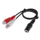3.5mm Stereo Female to 2 RCA Female Jack Audio Adapter Y Splitter Cable Cord