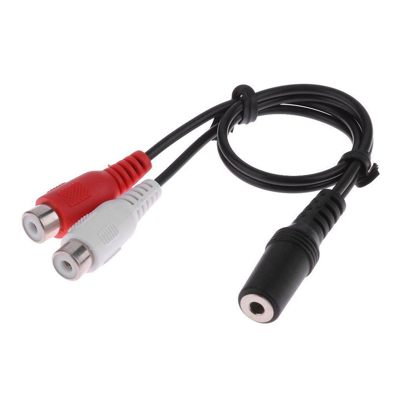 3.5mm Stereo Female to 2 RCA Female Jack Audio Adapter Y Splitter Cable Cord