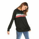 Women's Long Sleeve T Shirts Stitching Casual Loose Pullover Tunic Tops O N