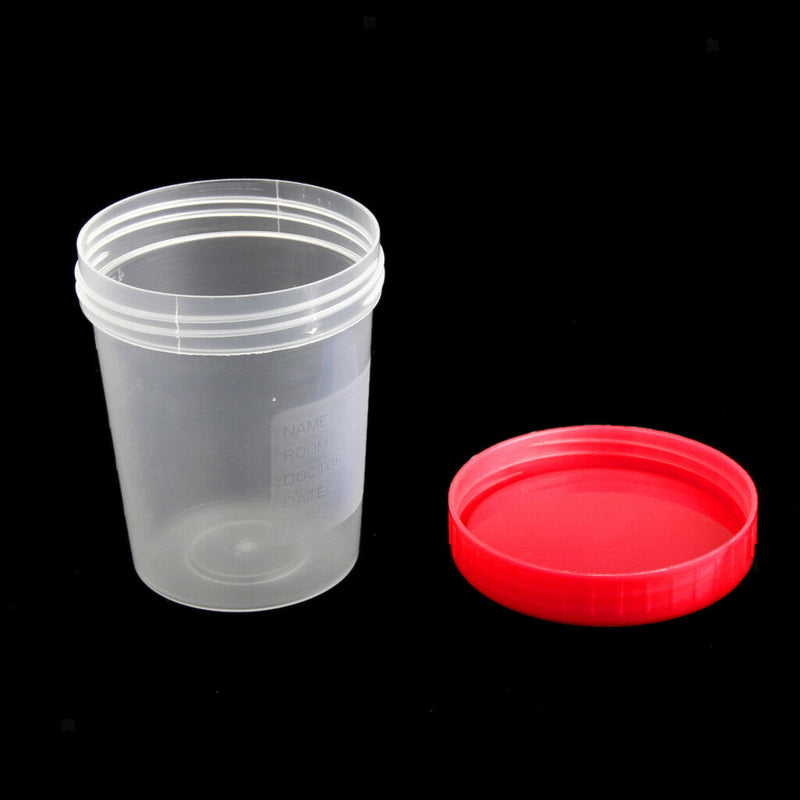 120ml 4oz Plastic Graduated Measure Specimen Cup Sterile Container w/ Lid