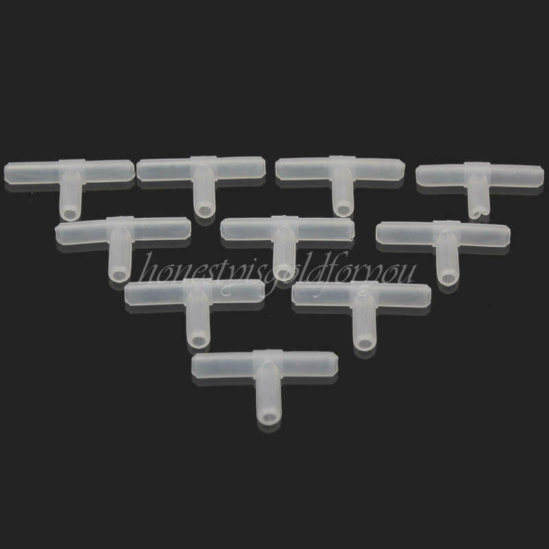 10x Aquarium Tank Plastic Air Fuel Pump Tube Tee Hose Tubing Connector Joiner