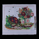 1 Set Stamped Cross Stitch Kits Material Package with Flower Pattern