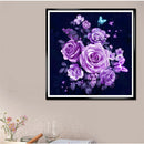 DIY 5D Diamond Embroidery purple rose full Round Diamond Painting Cross StitchLJ