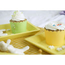 Dessert Tray Dish Serving Plate Saucer Tea Serving Tray Yellow Square(small)