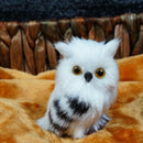 Cute Lovely Owl White Black Furry Christmas Bird Ornament Decoration-Ador.AU