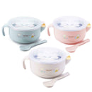Cute Kids Stainless Steel Injection Bowl Spoon Baby Food Feeding Tableware