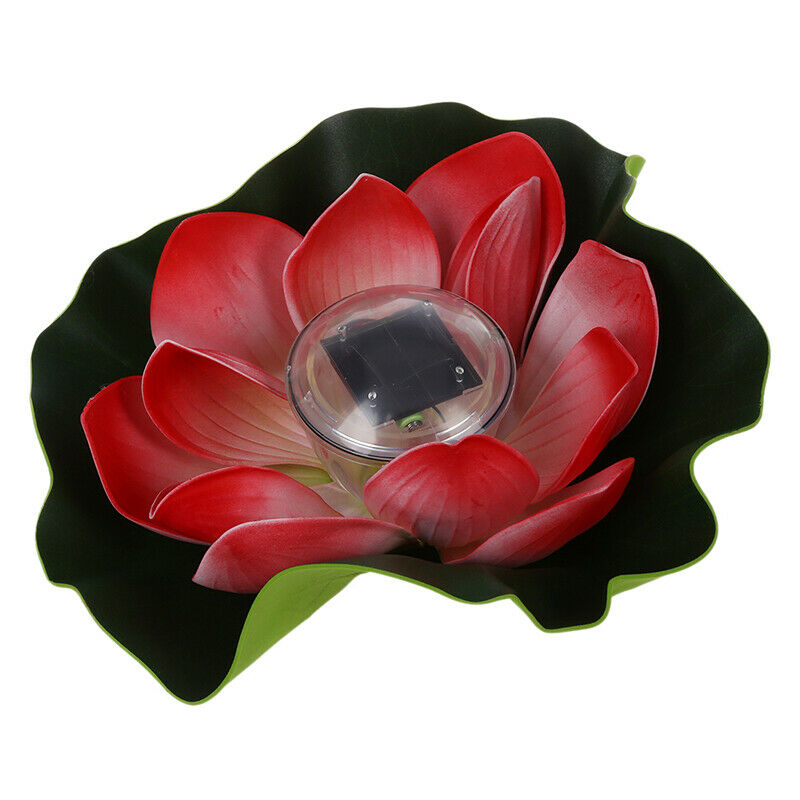 Solar Multi-Color LED Light Lamp Lotus Flower Floating Pool Garden Court La