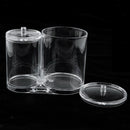 Acrylic Cotton Ball Holder Makeup Pads Organizer Box Round Container Case