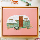 Stamped Embroidery Kit wit Pattern, Pre-Printed Cloth & Hoop 15cm DIY Needlework