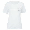 dinosaur Women tshirt Casual Cotton Hipster Funny t shirt For Lady,white M