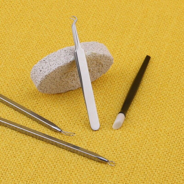 9Pcs Stainless Steel Acne Extractor Removing Tool Face Skin Care Blackhead  D5H3