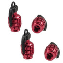 4 Pcs Car Crimson Alloy 7mm Threaded Tire Valve Caps V7Y7