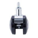 8mm Threaded Stem 50mm Dual Wheel Metal Frame Rotatable Caster Black