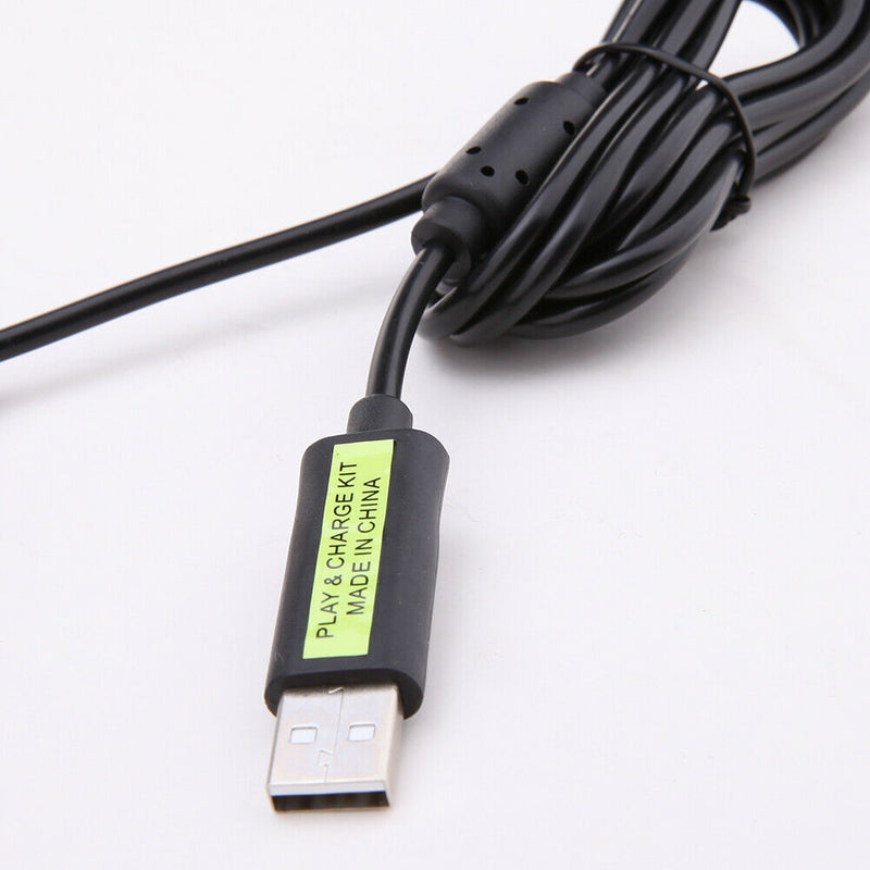 1.8m USB Charging Cable for Xbox 360 Controller Play and Charge Cord (Black
