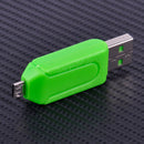 2pcs 2in1 Micro USB Adapter 2.0 TF T-flash SD Memory Card Reader fr Smart Phone
