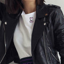 Cartoon Cute Fox Brooch Flower Badges Jacket Clothes Jewelry Gift (Black) A