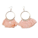 1 Pair Of Ladies Round Earrings Long Drop Earrings With Tassels Earrings Pi