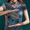 17 Key Kalimba Wood Mbira Thumb Finger Piano Musical Instrument (Dark Blue)