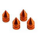 4 pcs Aluminum Car Motorcycle Universal Valve Core Cap Spike Cover Cap Orange
