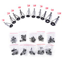 80pcs 10Sizes Steel Fishing Rod Pole Guide Tip Top Ring Eye Repair Kit Black 3C