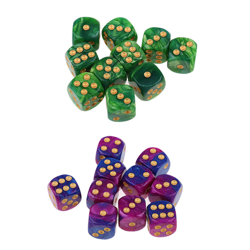 Dice D6 Sets Speckled - 16mm Six Sided Die 20pcs Block Of Dice