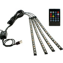 5V USB 4 in 1 LED Car Foot Light RGB SMD5050 LED Strip Automotive Ambient Lamp